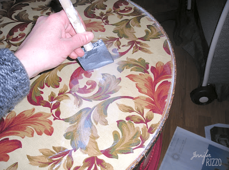 Decoupage a Table Top with Fabric Jennifer Rizzo