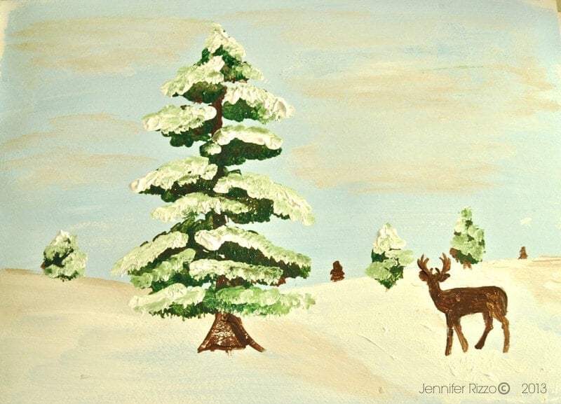How to Paint a Winter Scene Art Skills Not Required !!! - Jennifer Rizzo