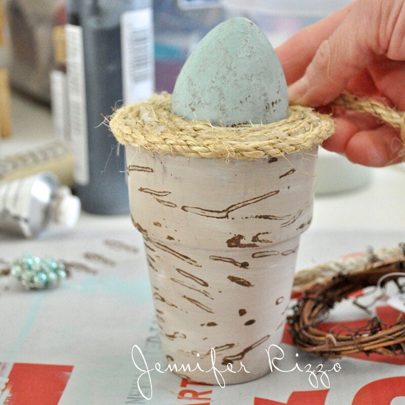 Creating a rope lid for a terra cotta pot