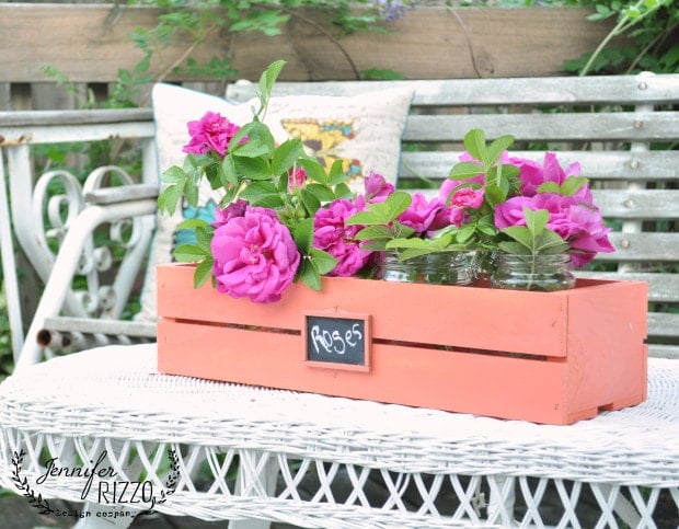 Use a create with jars inside for flowers