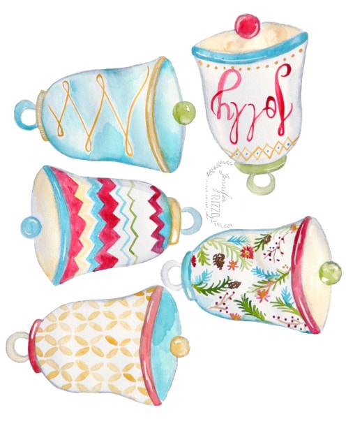 Christmas bell gift tags and printables - Jennifer Rizzo