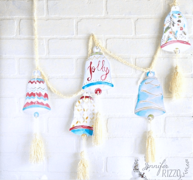 Paper bell tassle garland with Printable tassels