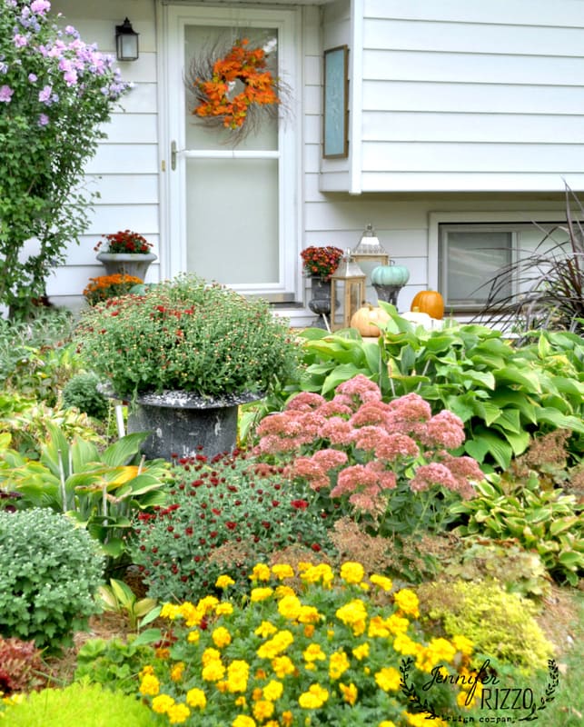 Front porch and landscape for fall Fall flower combinations