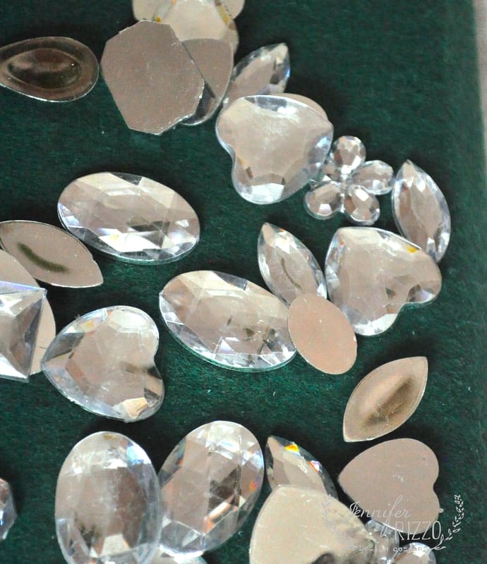 Use faux plastic rhinestones to make a bejeweled Christmas tree