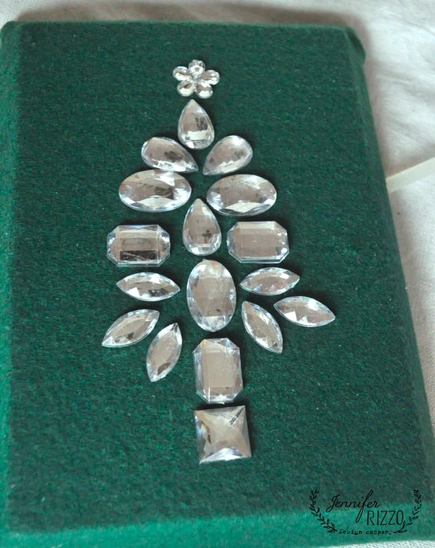 Place Rhinestones before gluing for your bejeweled Christmas tree