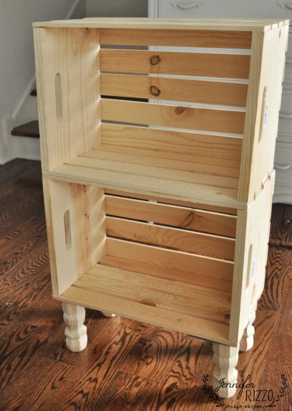 Wooden End-Table Crate