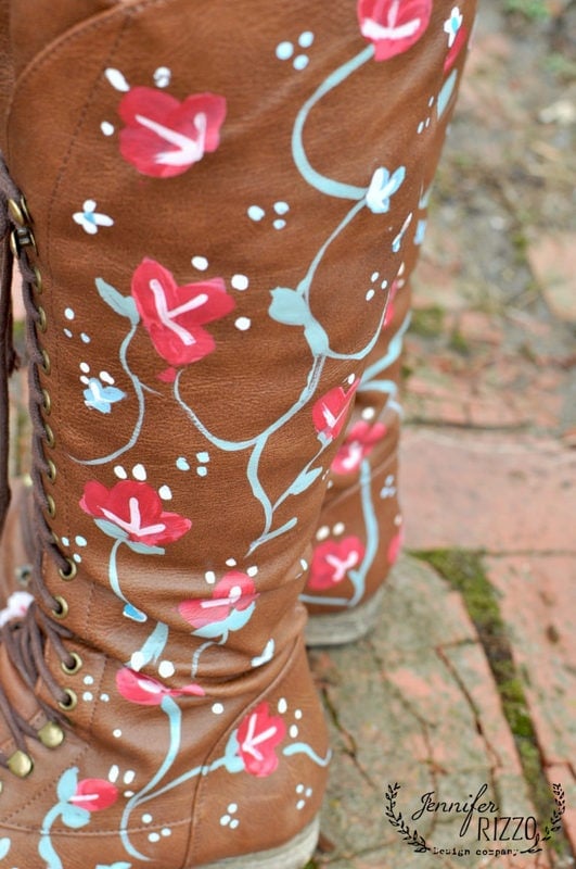 Handpainted floral boots you can paint! Jennifer Rizzo