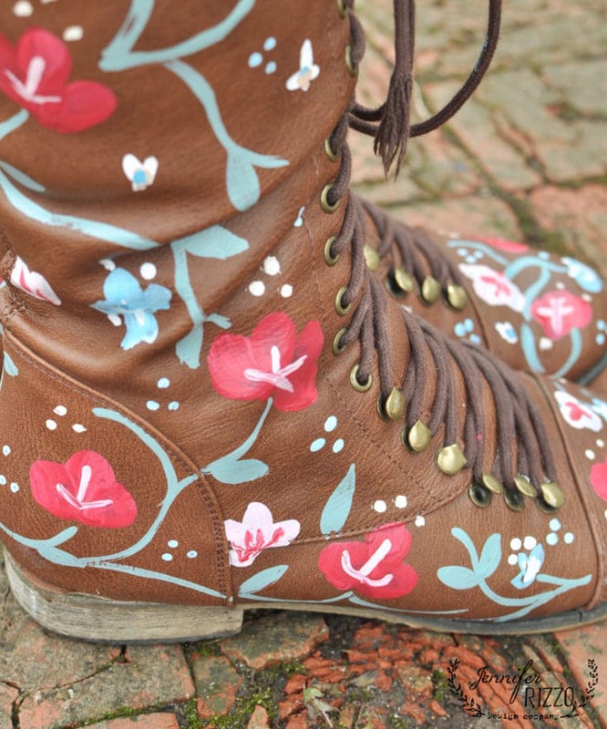 Handpainted floral boots you can paint! Jennifer Rizzo