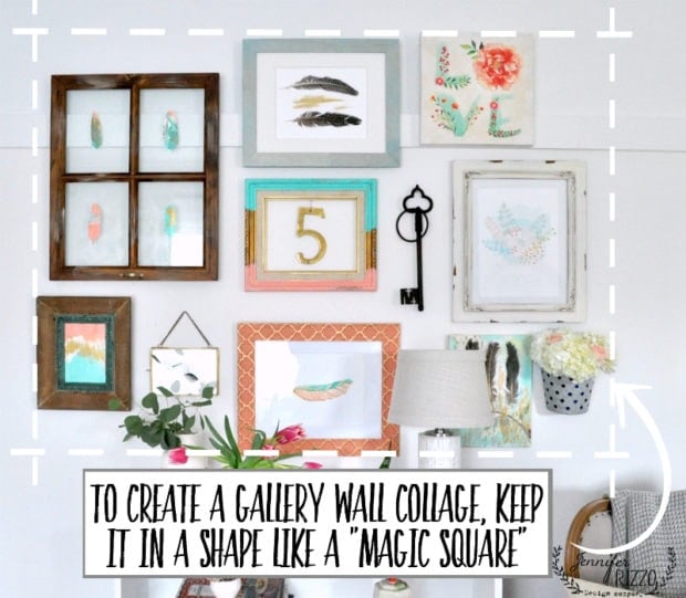 How To Create A Gallery Wall Collage With Frames Jennifer Rizzo