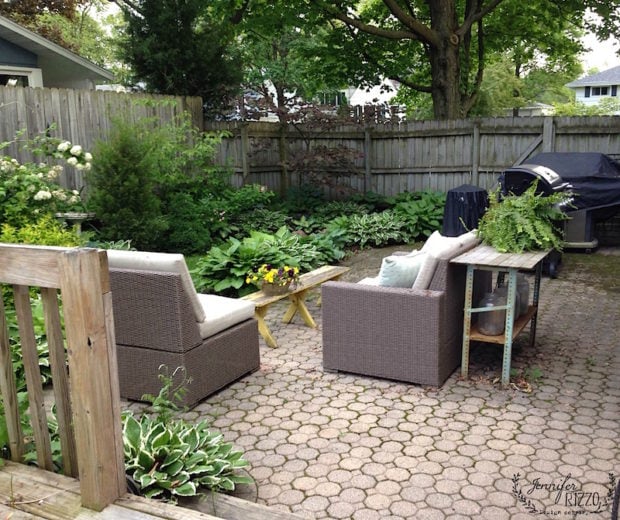 Backyard patio landscaped