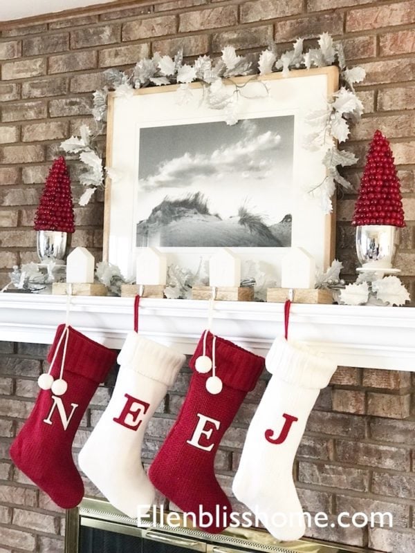 Christmas mantel with stockings