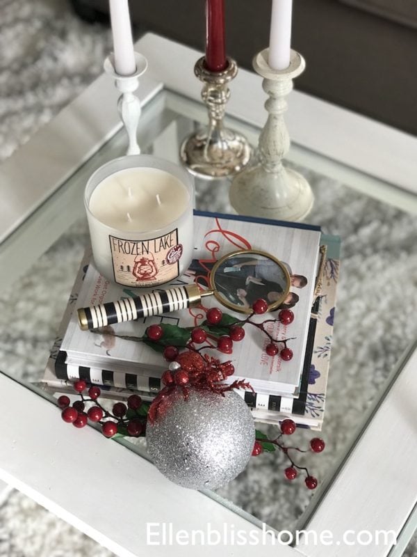 Coffee table Christmas vignette