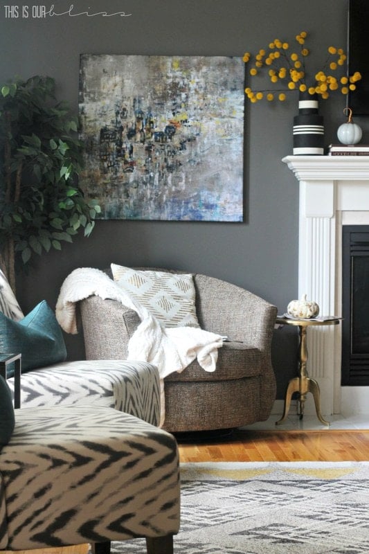 Dark Gray Accent Wall Paint Color Inspiration - Jennifer Rizzo