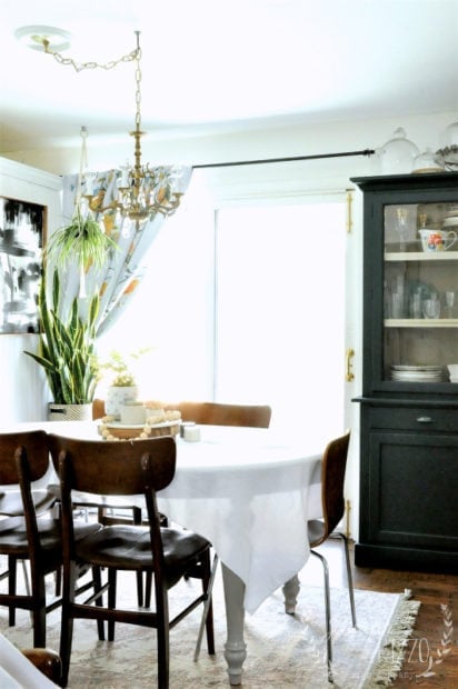 The Dining Room with The Painted Dark Green Hutch - Jennifer Rizzo