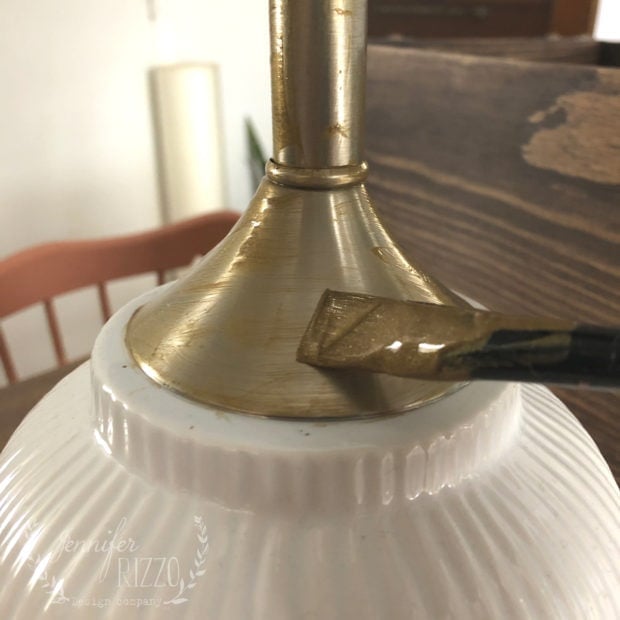 Paint a metal lamp base