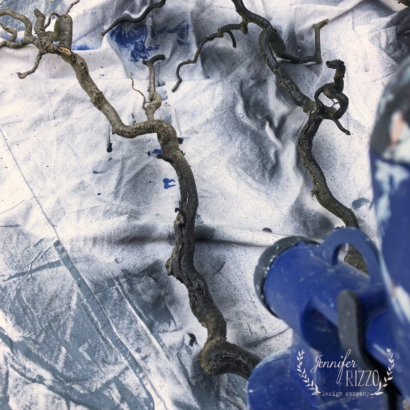 Spray paint the branches Jennifer Rizzo