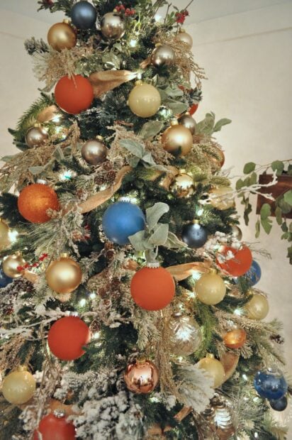 Trending Christmas colors orange and blue