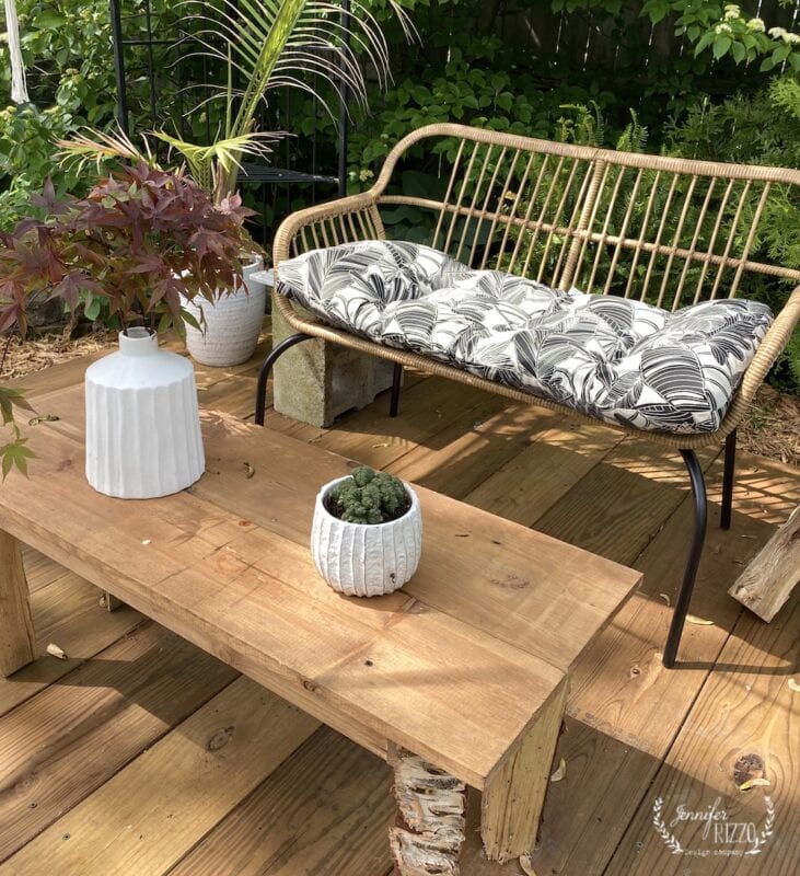 Handmade Table from Scrap Lumber and Raw Wood Legs - Jennifer Rizzo