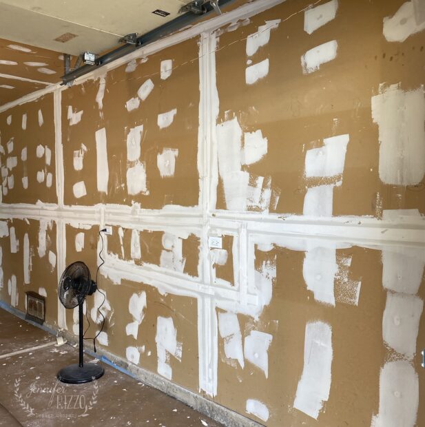 Mudding and taping garage drywall