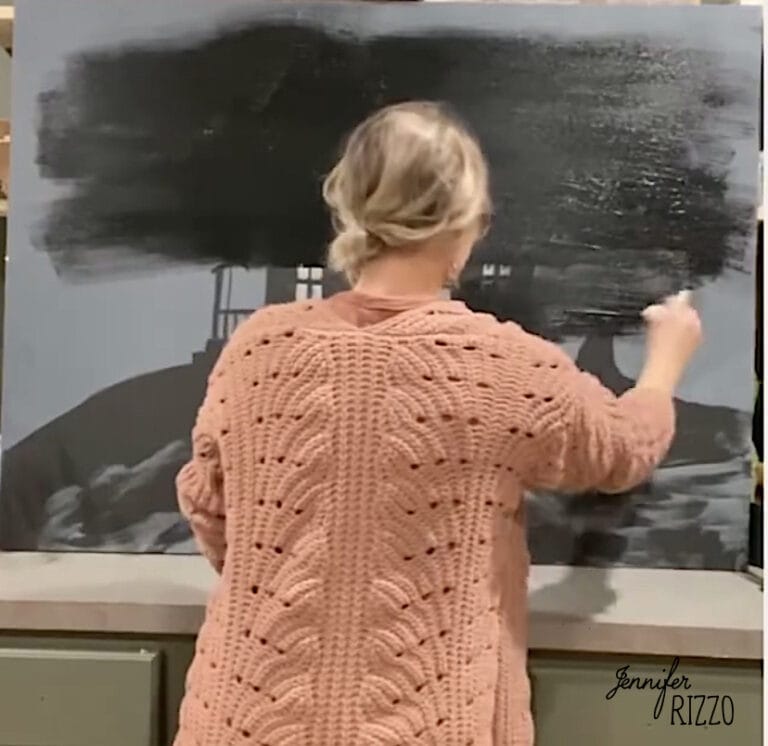 How to Reuse and Base Coat and Paint Over an Old Canvas - Jennifer Rizzo