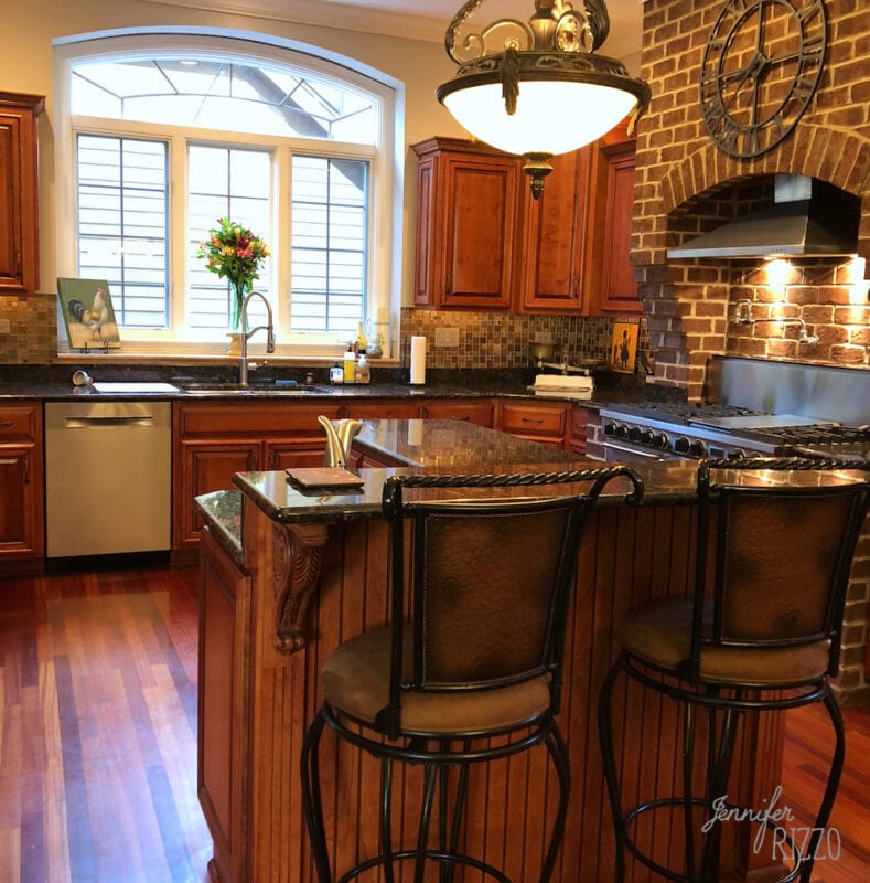 Wood and Black Kitchen Cabinets - Jennifer Rizzo