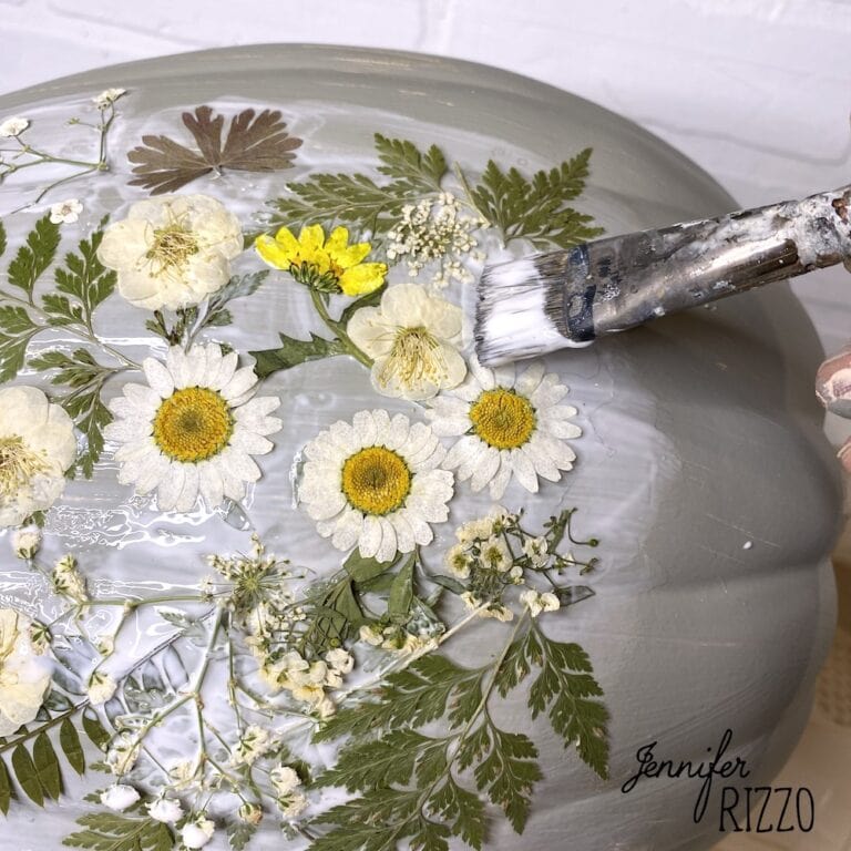 Decoupaged Dried Flower Pumpkins Jennifer Rizzo