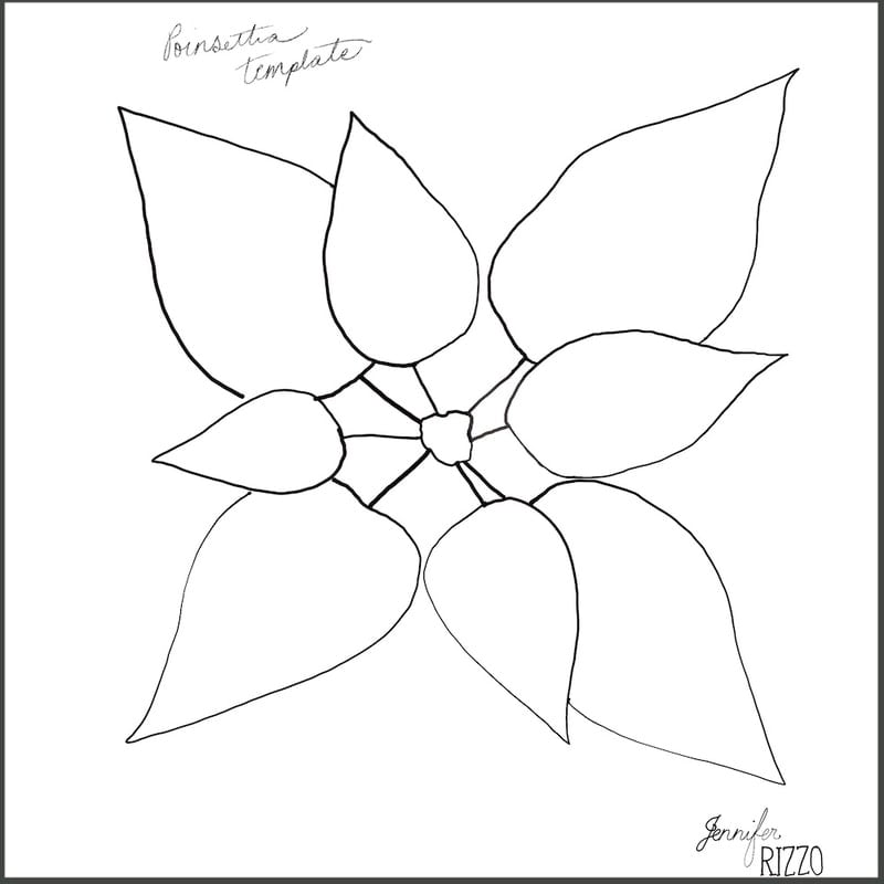 Poinsettia painting template