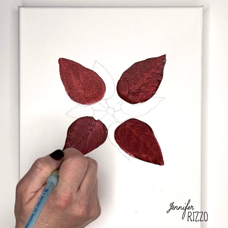 Use the brush to create a petal texture on your poinsettia