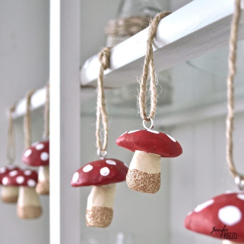 Mushrooms polymer clay for decor of terrarium, fairy garden