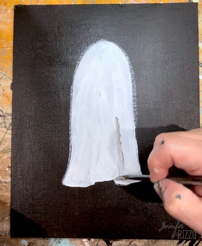 How to Paint a Ghost on an Old Thrift Store Painting Jennifer Rizzo