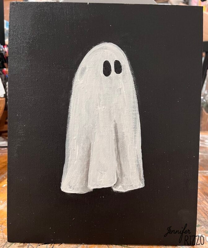 How to Paint a Ghost on an Old Thrift Store Painting Jennifer Rizzo