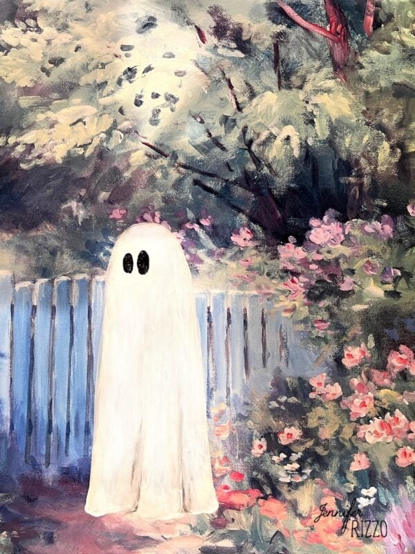 How to Paint a Ghost on an Old Thrift Store Painting - Jennifer Rizzo