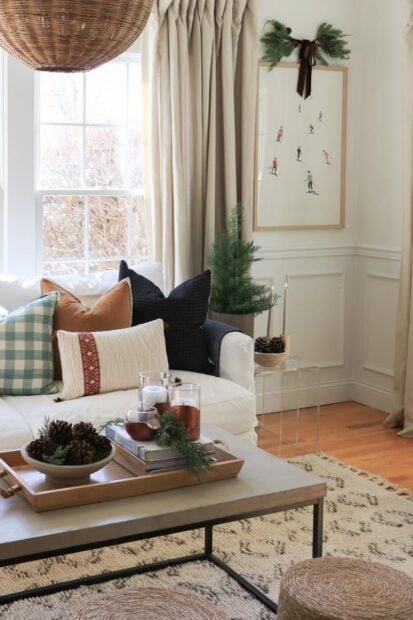 Living room with a modern coastal style