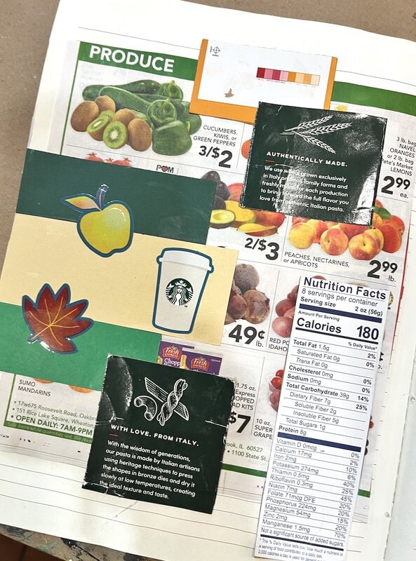 Green grocery Junk Journal layout - Jennifer Rizzo