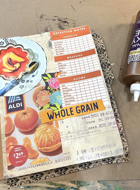 Orange junk journal layout - Jennifer Rizzo